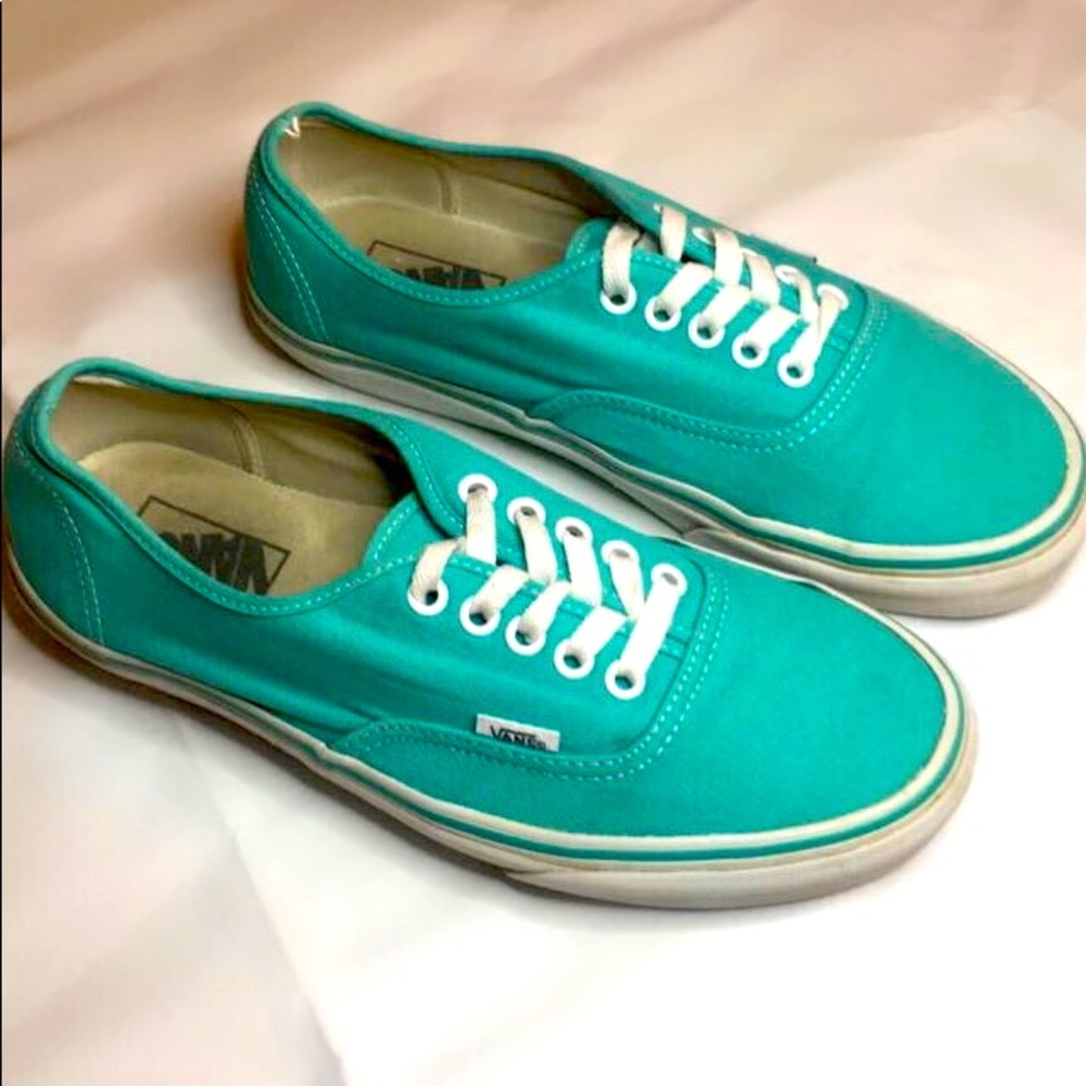 Vans low top platform skate shoe teal